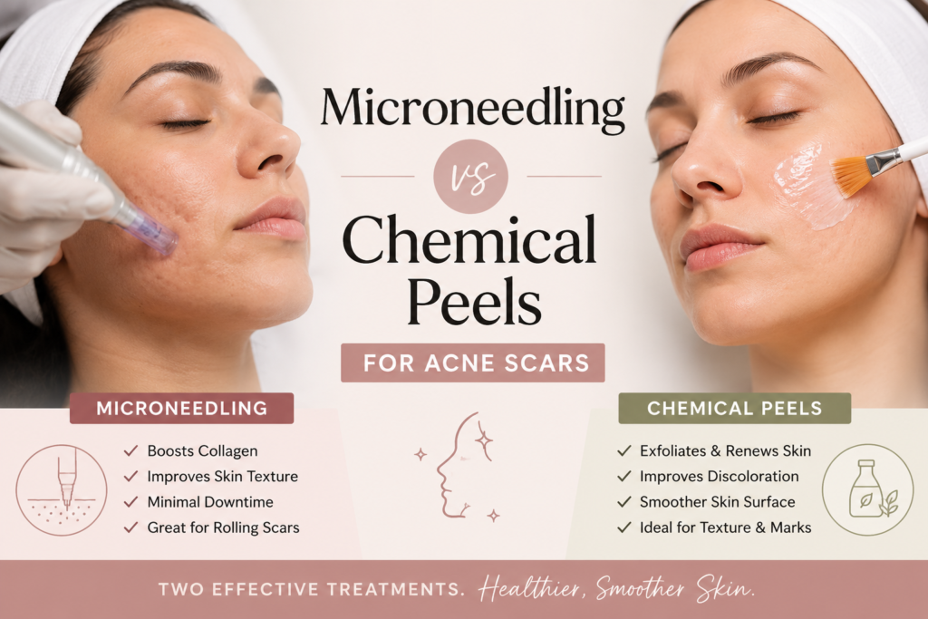 Microneedling vs Chemical Peels for Acne Scars