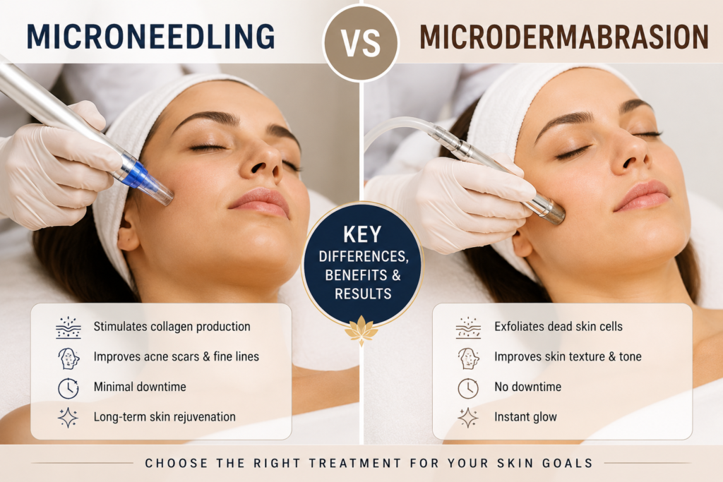 Microneedling vs Microdermabrasion